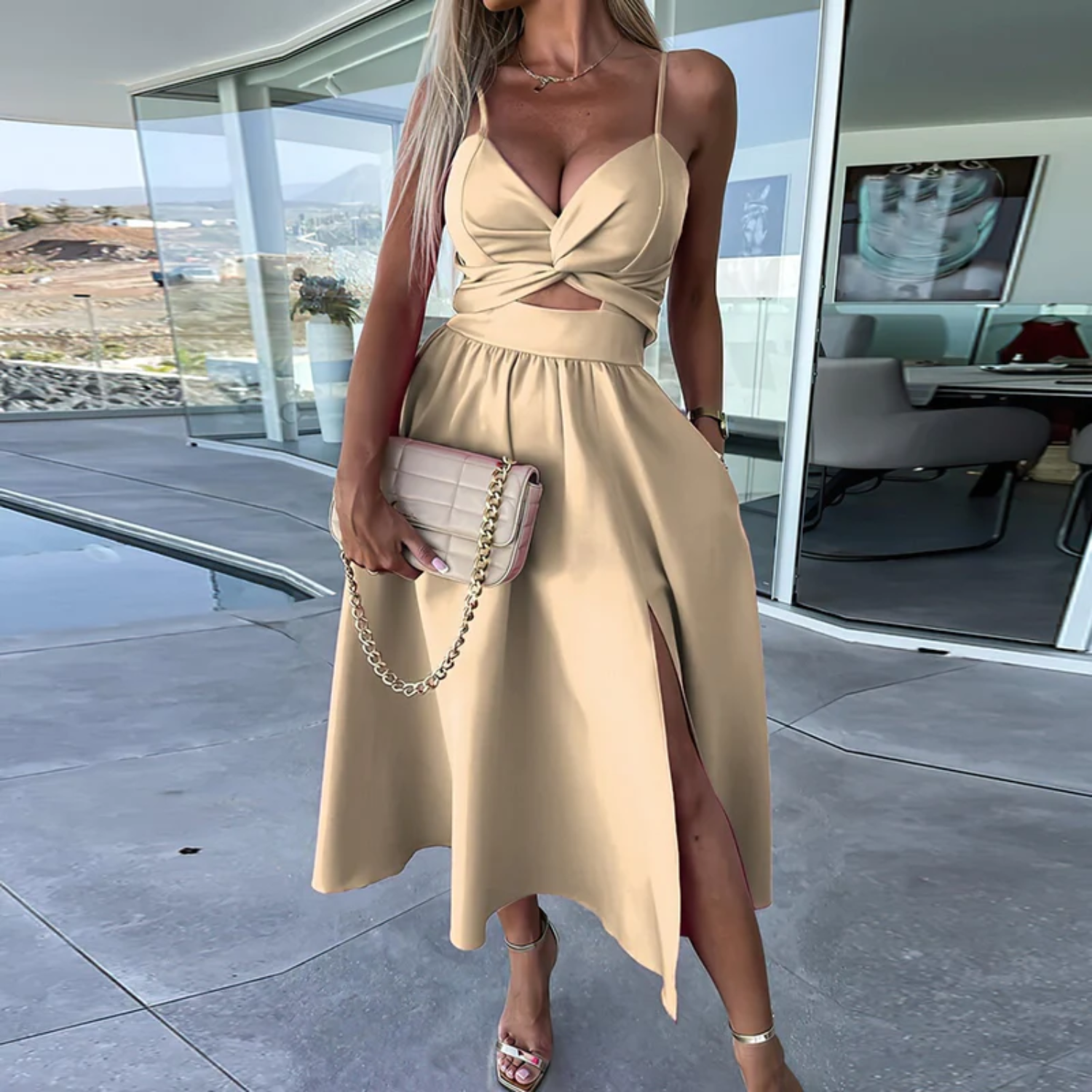 Fiona - Trendy Midi Jurk - Stijlvolle Mode voor Elke Gelegenheid - Elegant en Veelzijdig