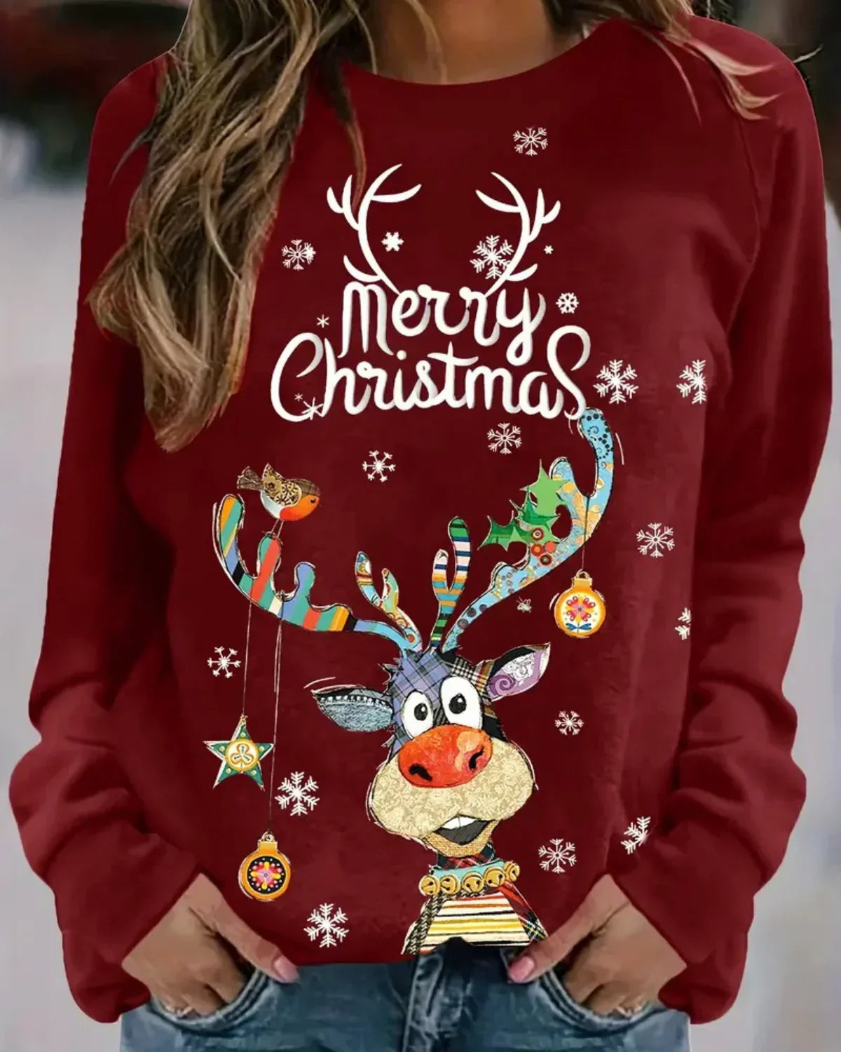 Kersttrui voor Dames. Trui. Sweater. Kerst. Comfortabel. Warm. Victoria Mae. Bordeaux