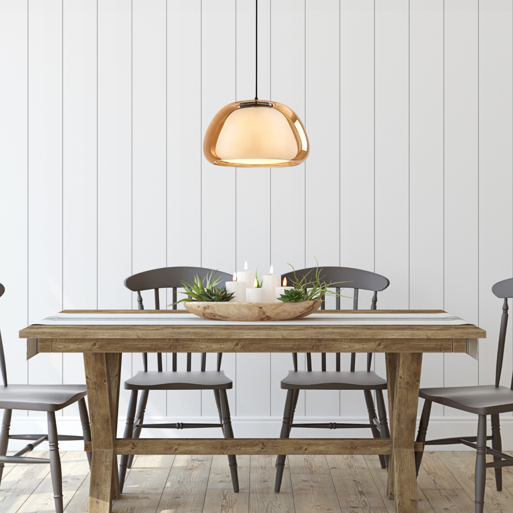 Glazen koepel hanglamp - moderne minimalistische eetkamerlamp