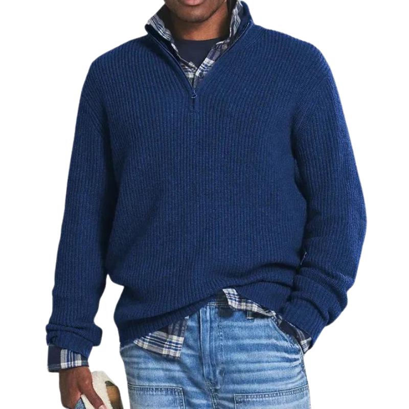 Philippe - Casual Warme Trui Met Ritskraag voor Heren