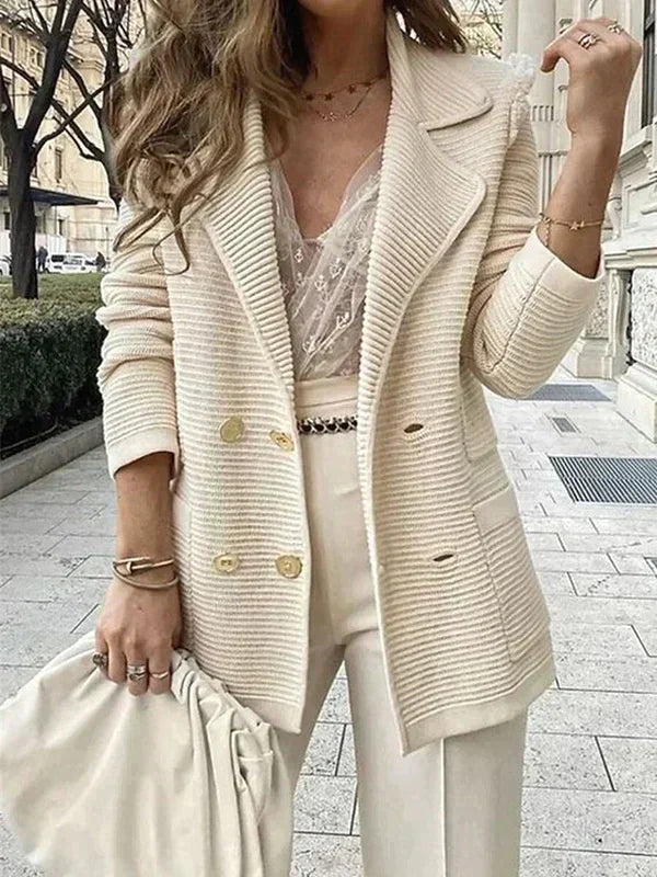 Valentina - Half Lange Blazer met Gouden Knopen voor Dames