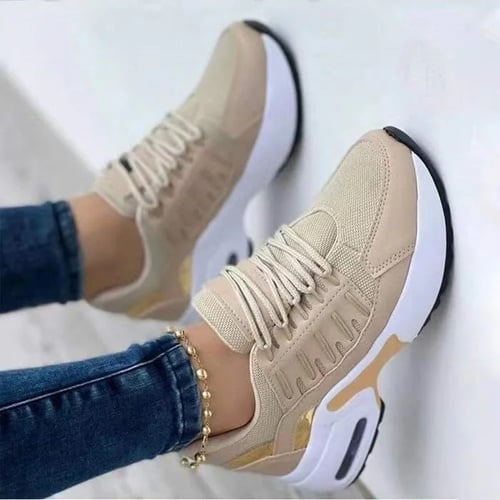 Evelyn - Trendy Sneakers met Hoge Zool en Veters
