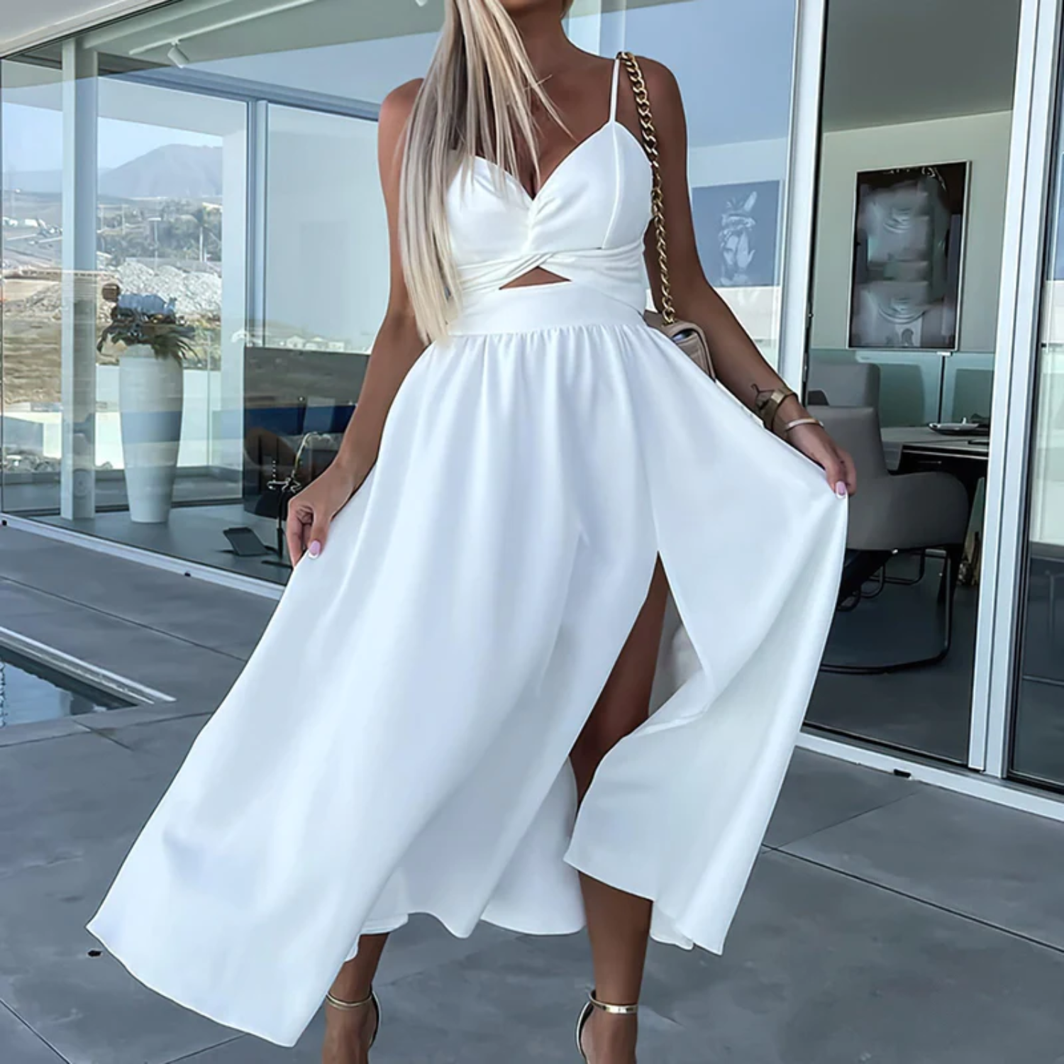 Fiona - Trendy Midi Jurk - Stijlvolle Mode voor Elke Gelegenheid - Elegant en Veelzijdig