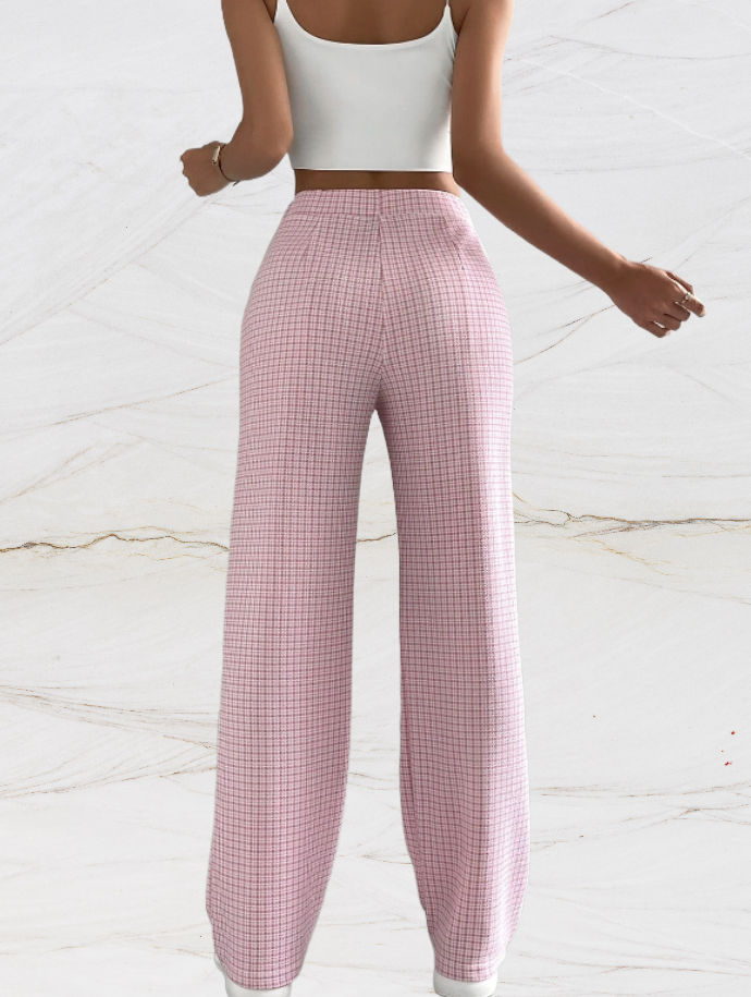 Martina - High Waist Geruite Pantalon voor Dames