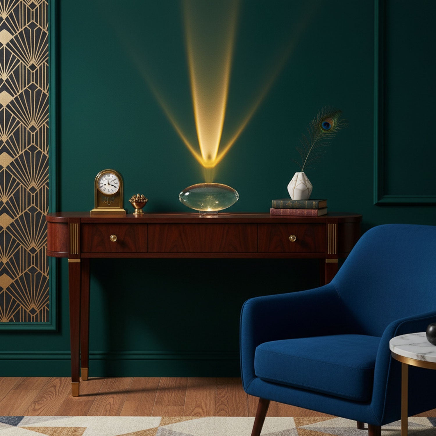 Atman | Ovalen glazen tafellamp met geïntegreerde LED 5