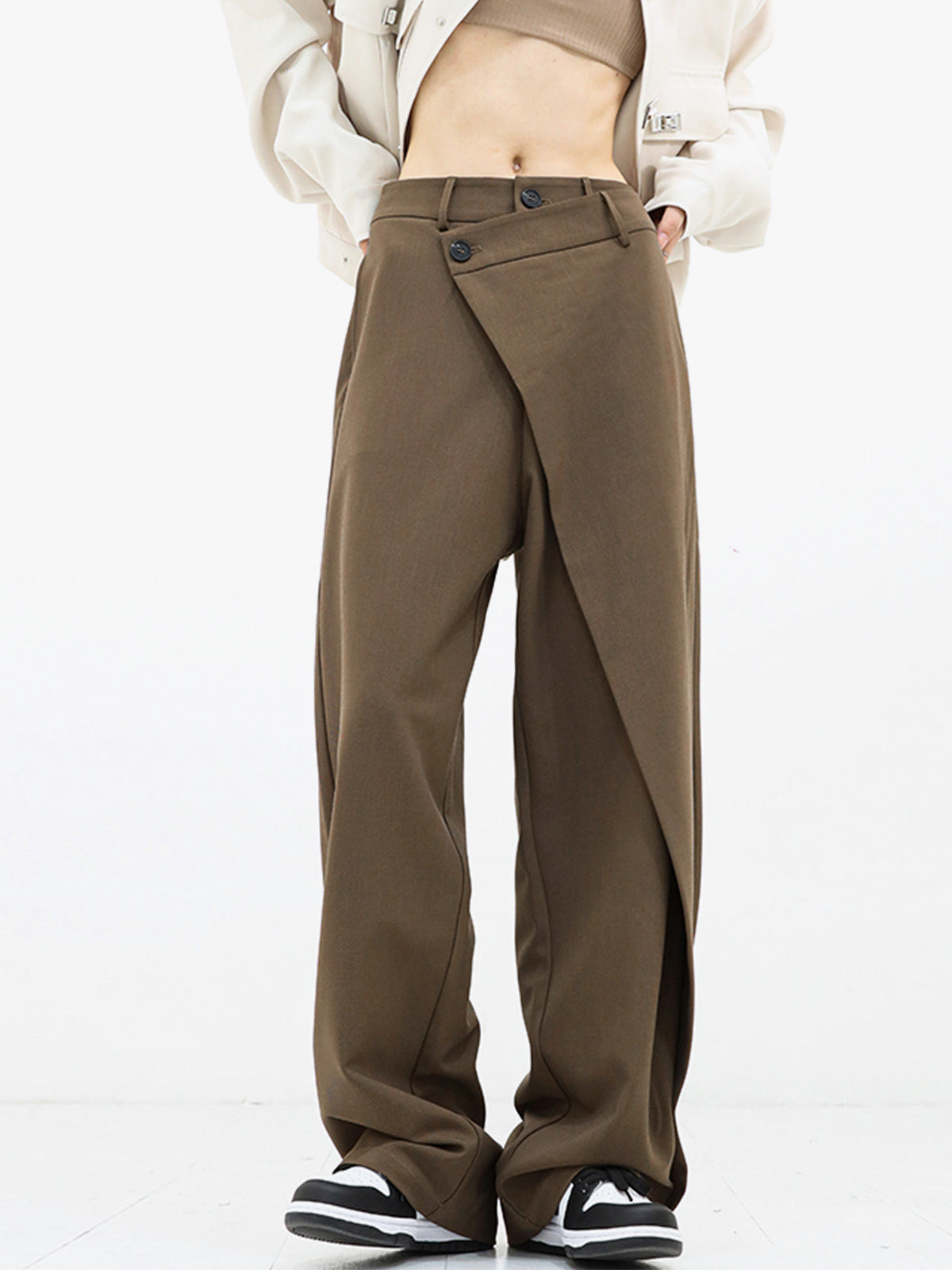 Vivienne - Asymmetrische Pantalon met Wijde Pijpen dames