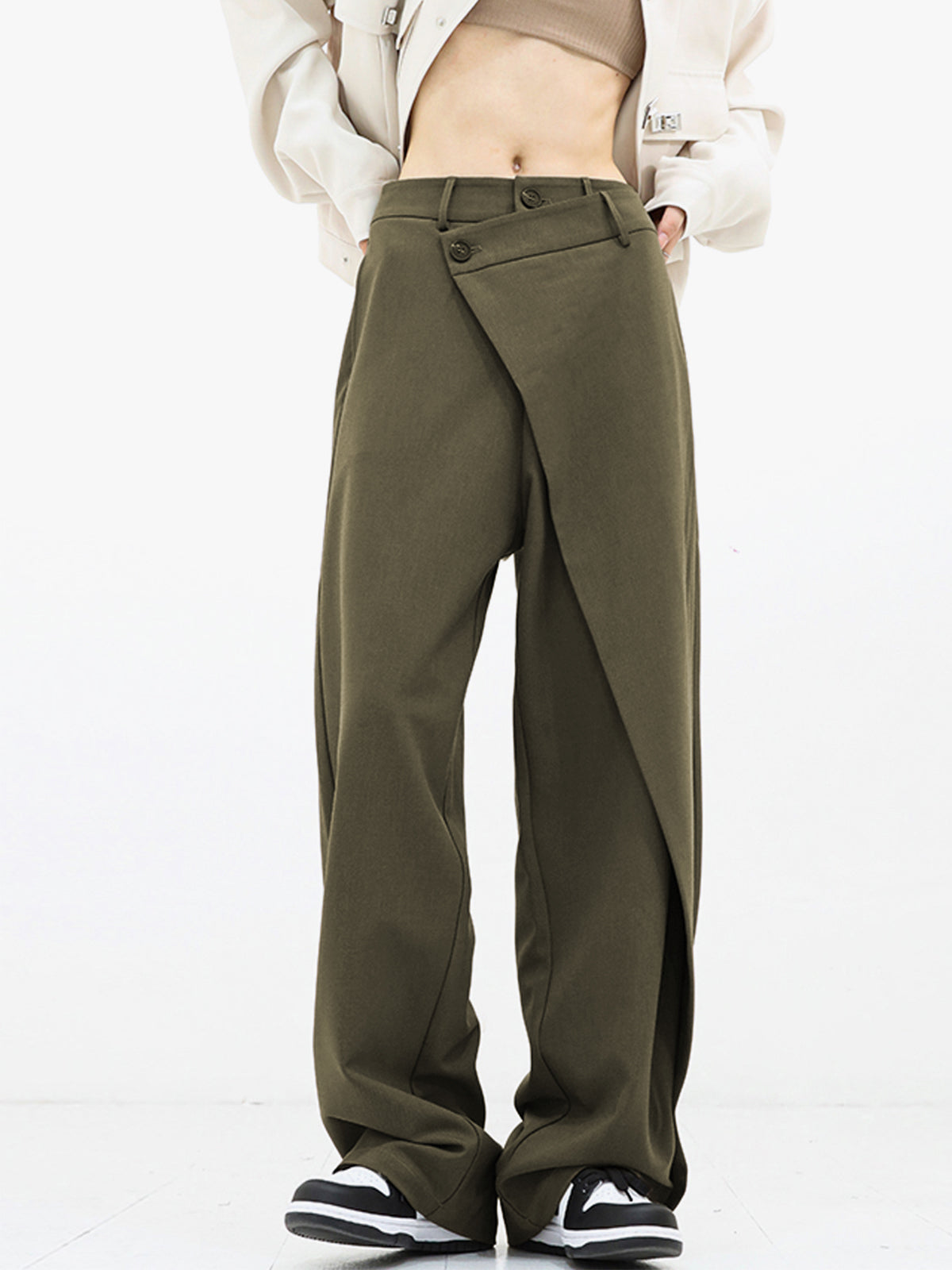 Vivienne - Asymmetrische Pantalon met Wijde Pijpen dames