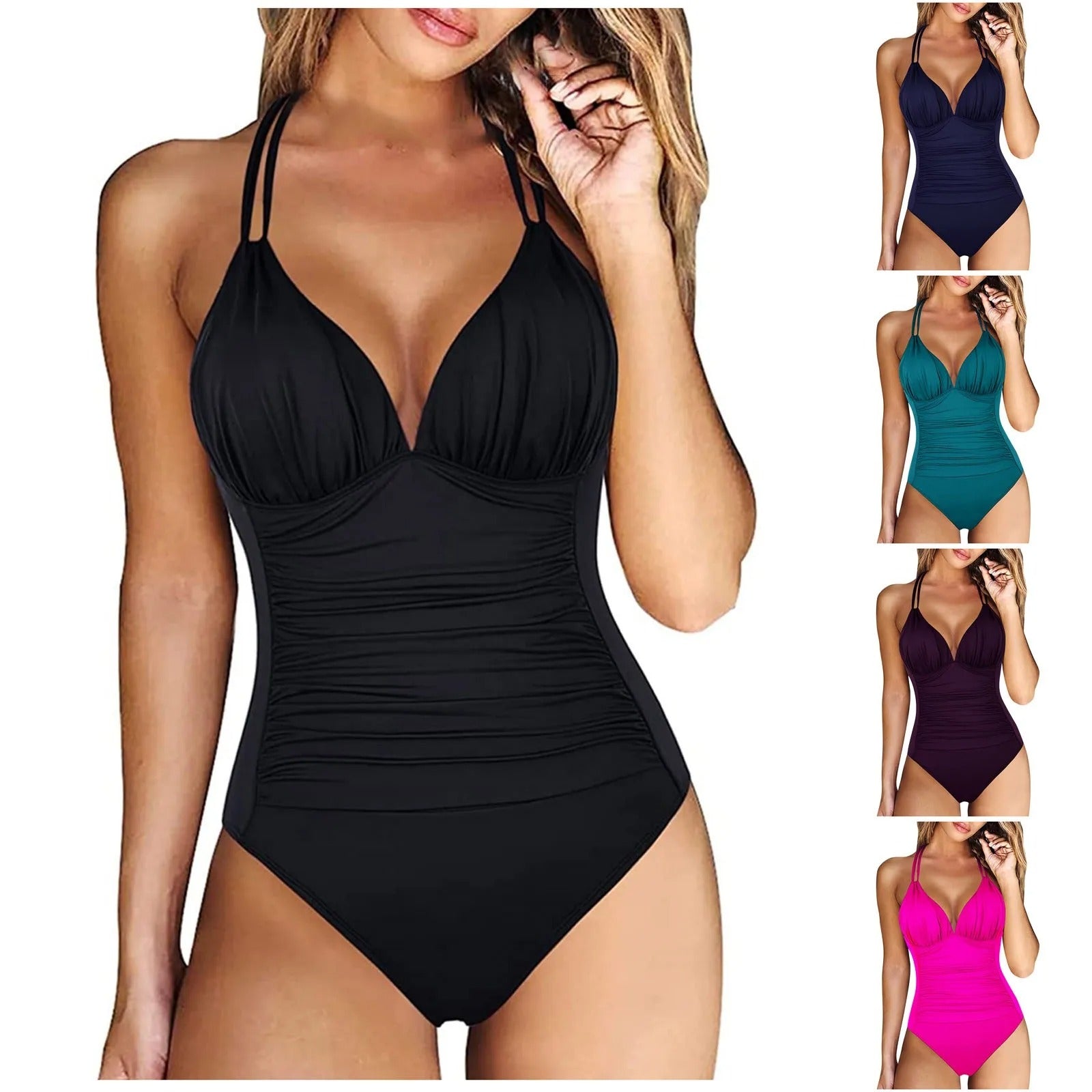 Livia – Shaping Badpak met Push-Up Bikinitop en V-Hals voor Dames