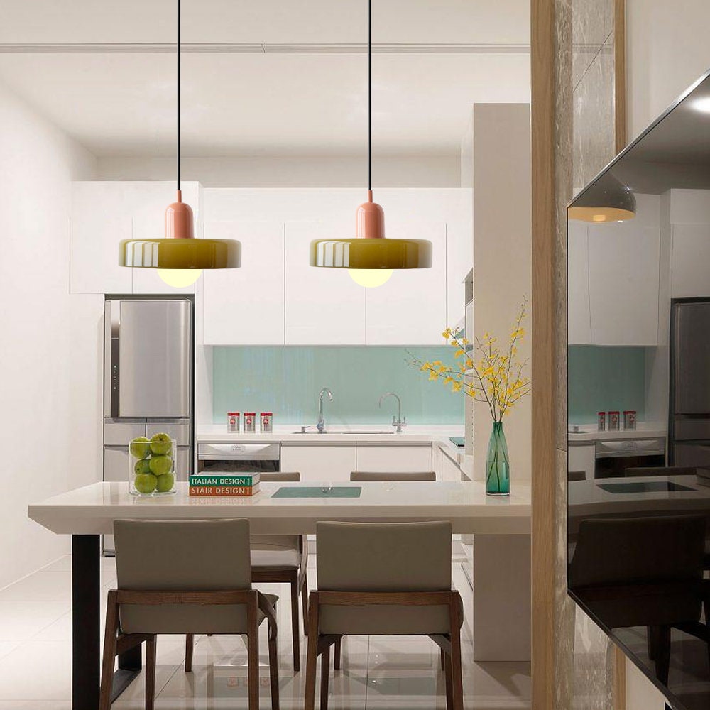 Hanglamp van gekleurd glas - moderne hanglamp