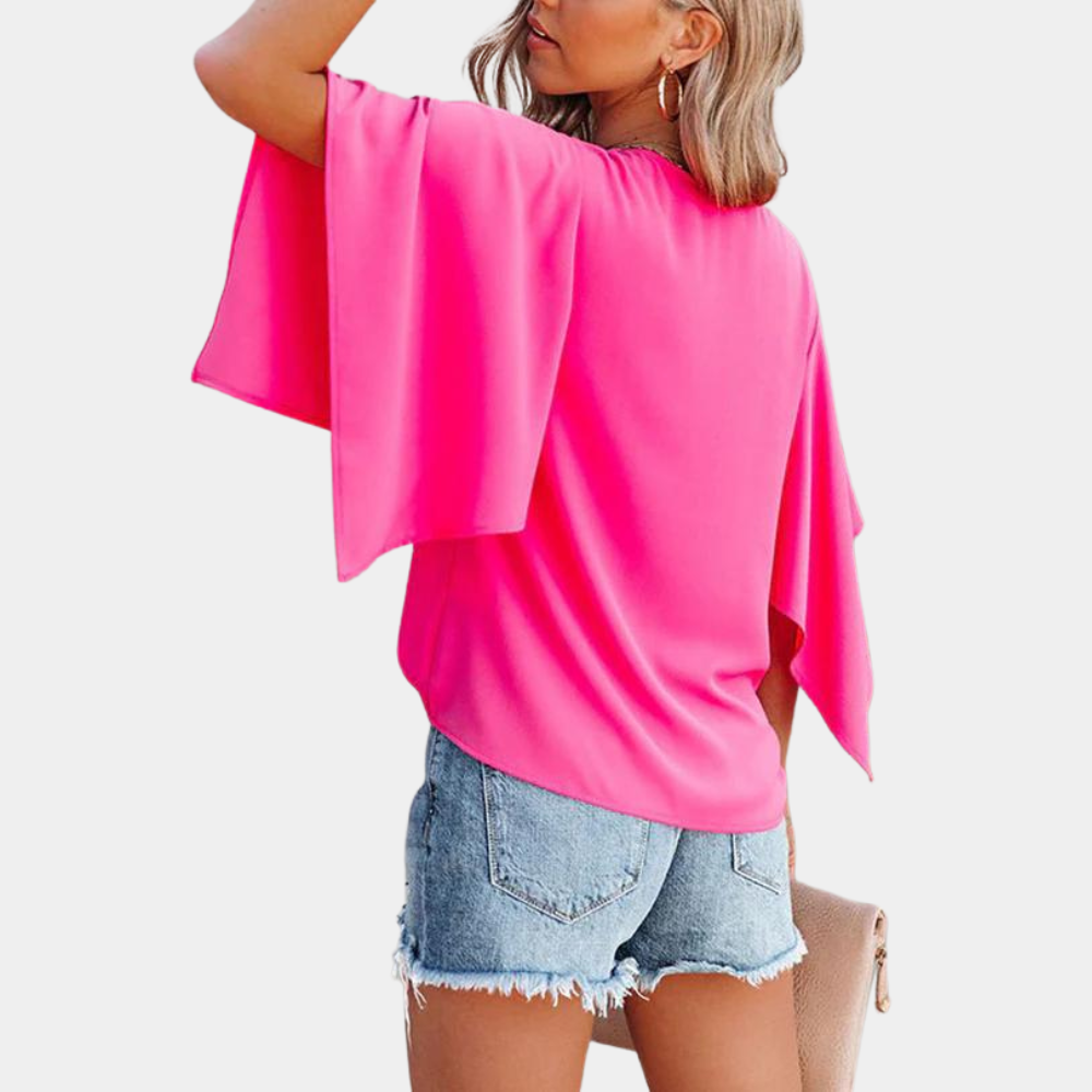 Monica - Dames Blouse met Elegante en Stijlvolle Korte Mouwen