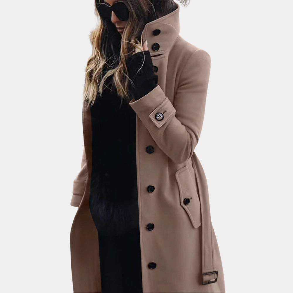 Isabella Dames Trenchcoat – Stijlvolle Warmte voor de Koudere Seizoenen