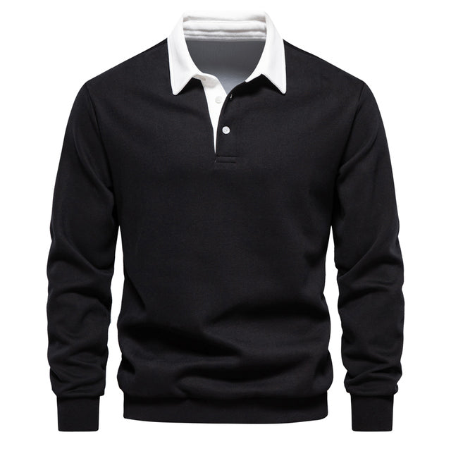 Elegant | Lange arm poloshirt met klassieke kraag 1