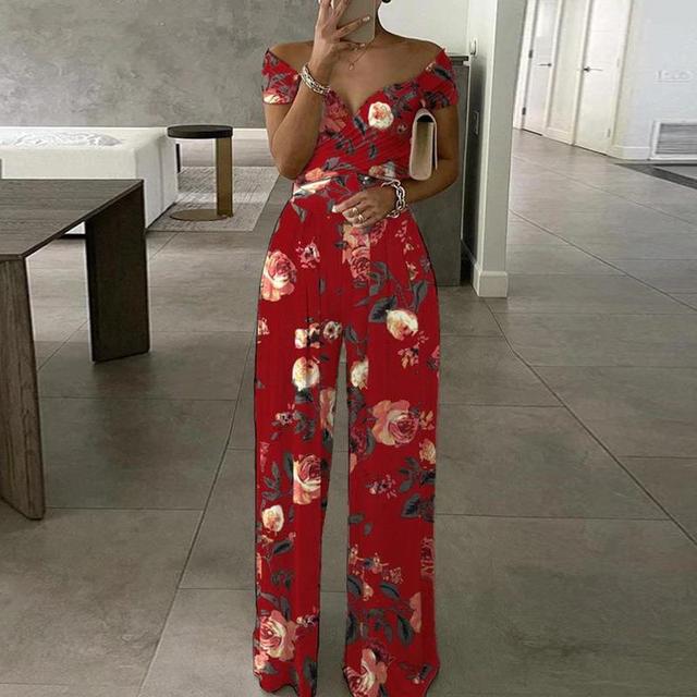 Sapphira - Maxi Jumpsuit V-Hals en Off-Shoulder voor Dames