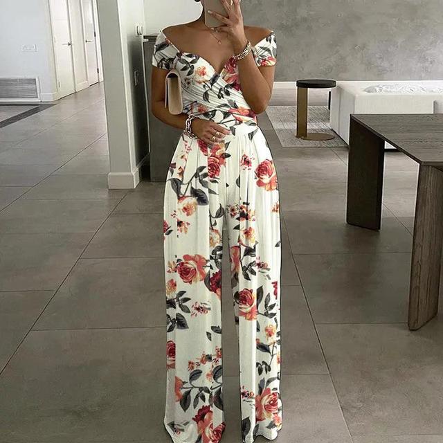 Sapphira - Maxi Jumpsuit V-Hals en Off-Shoulder voor Dames
