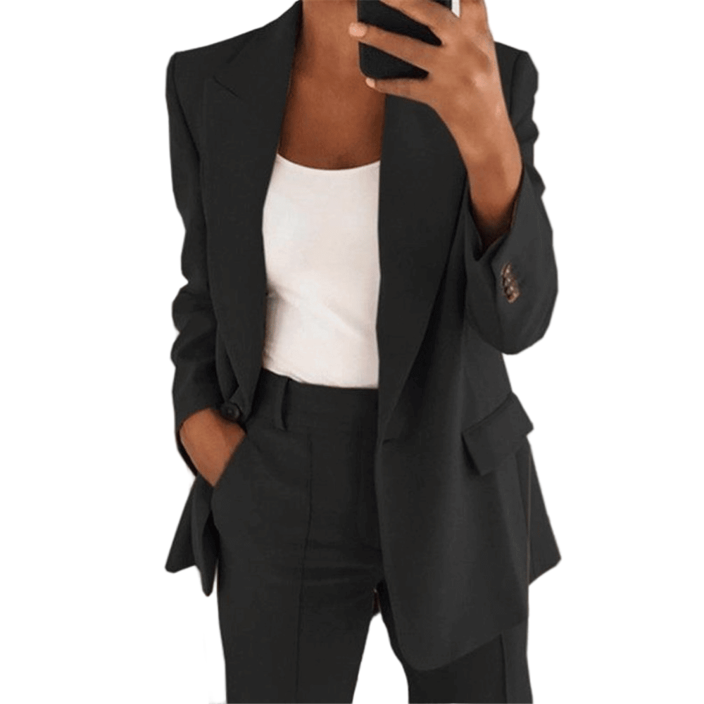 Elegante lange getailleerde blazer voor dames – zachte stoffen bovenkleding