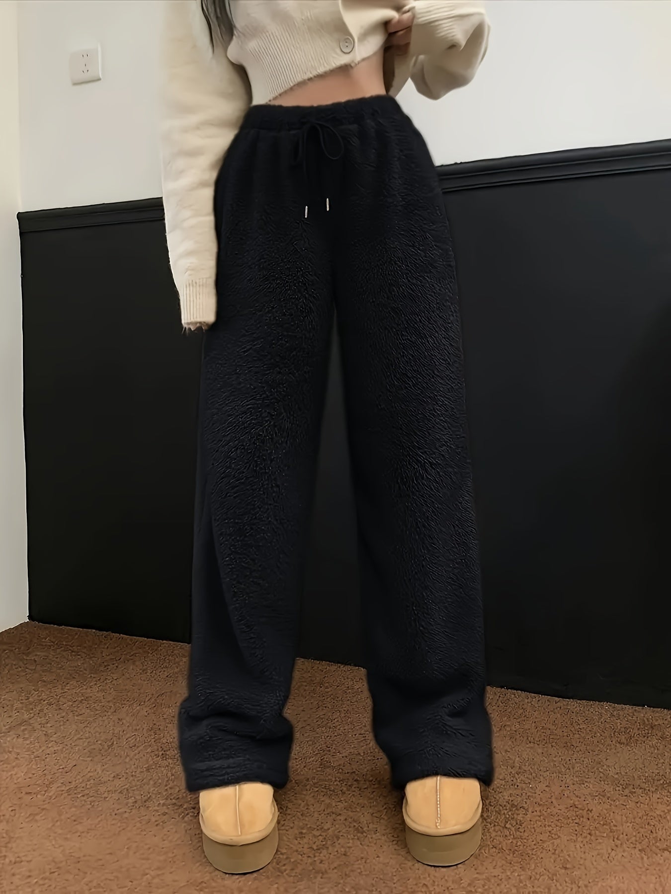 Serena – Comfortabele en Zachte Teddy Sherpa Broek voor Dames