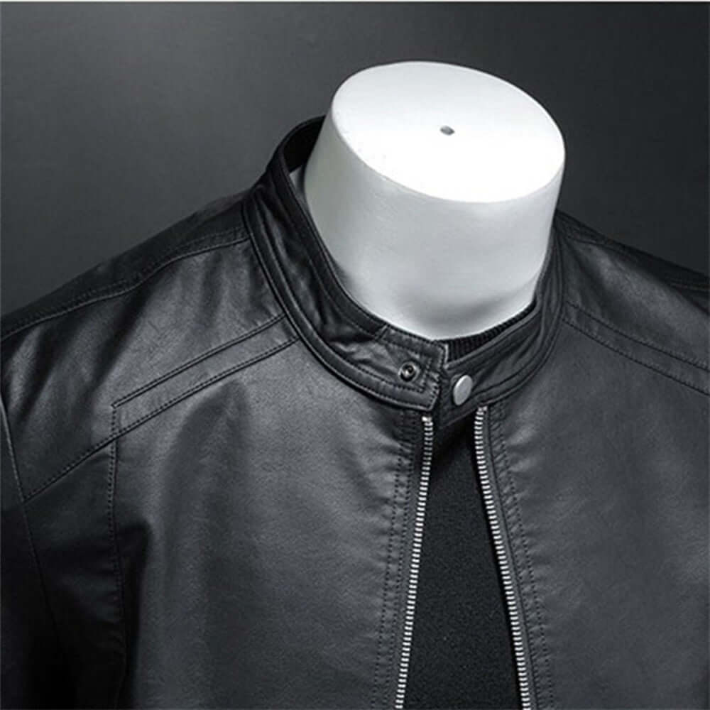 Strakke leren jas voor heren - tijdloze bovenkleding in bikerstijl