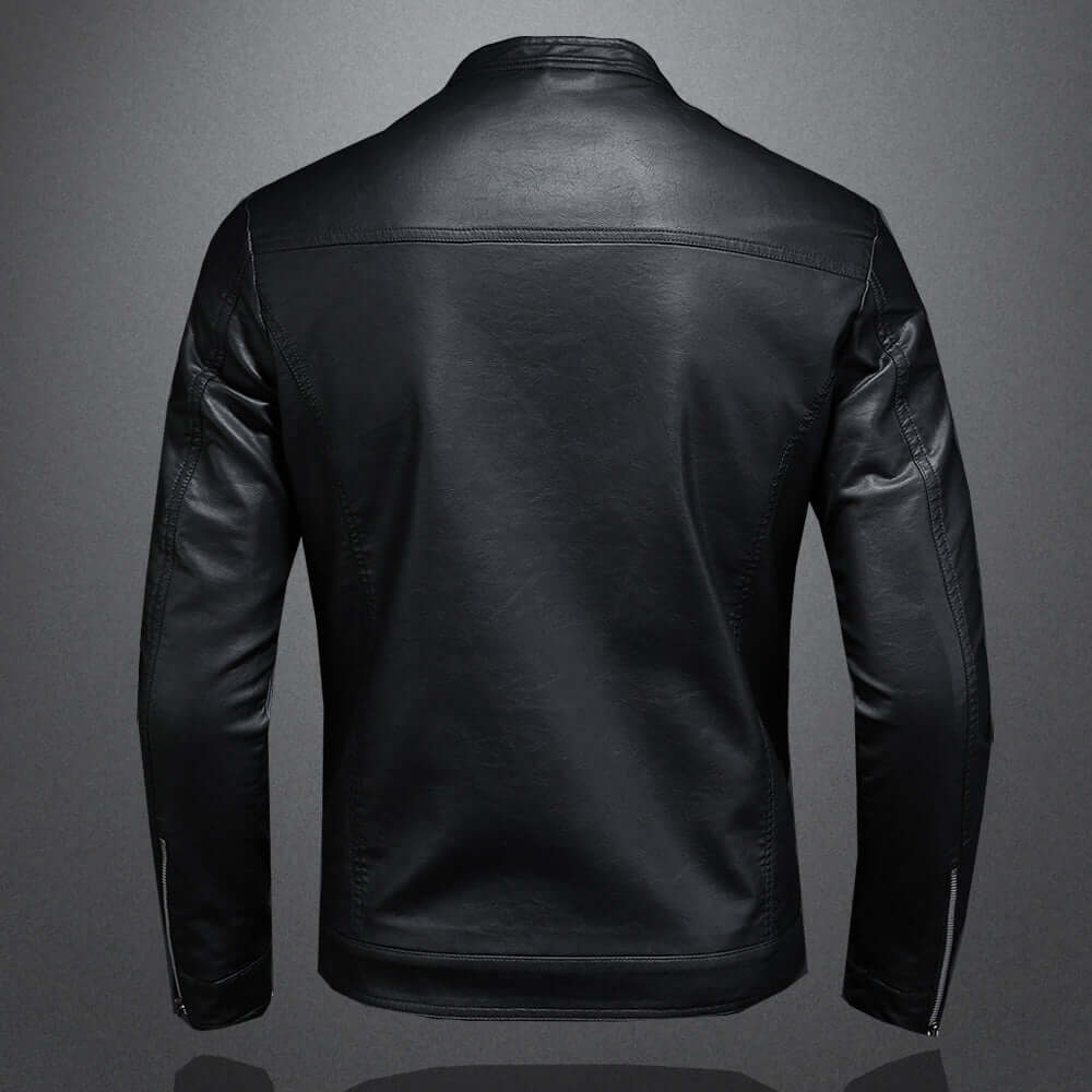 Strakke leren jas voor heren - tijdloze bovenkleding in bikerstijl