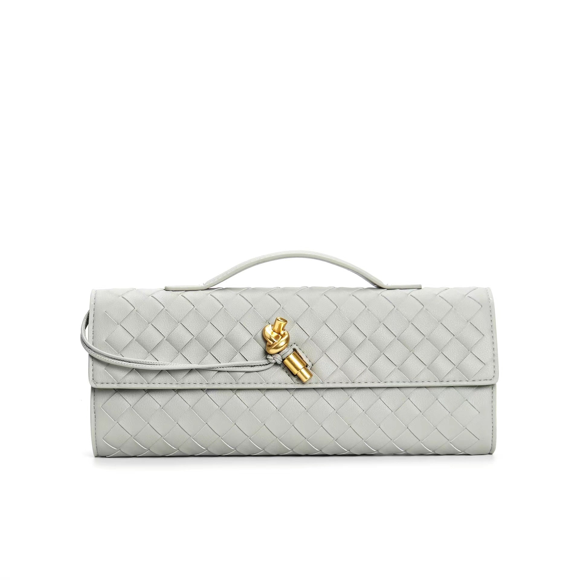 Gevlochten dames clutch van echt leer – Elegant & Veelzijdig 0