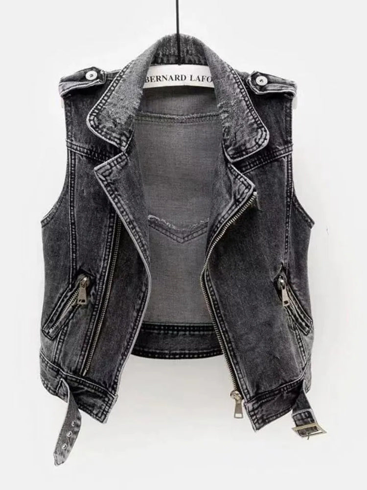Didi - Denim Spijker Bodywarmer Dames