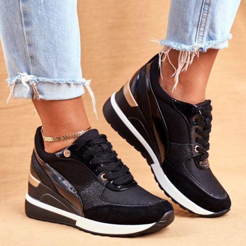 Elowen - Stijlvolle Sneakers met Hoge Zool en Veters