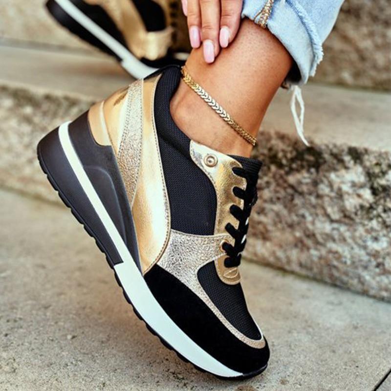 Elowen - Stijlvolle Sneakers met Hoge Zool en Veters