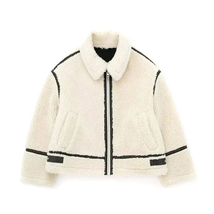 Leila - Stijlvolle Oversized Teddy Wollen Jas voor Dames
