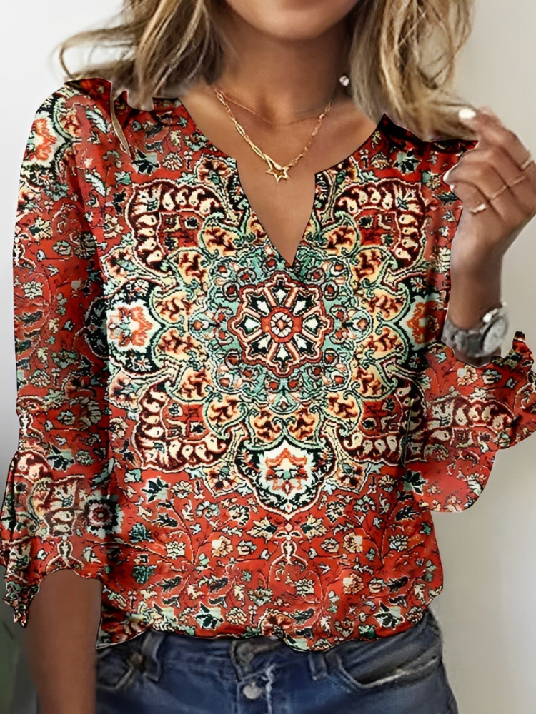 Valentina - Gekleurde Top met print