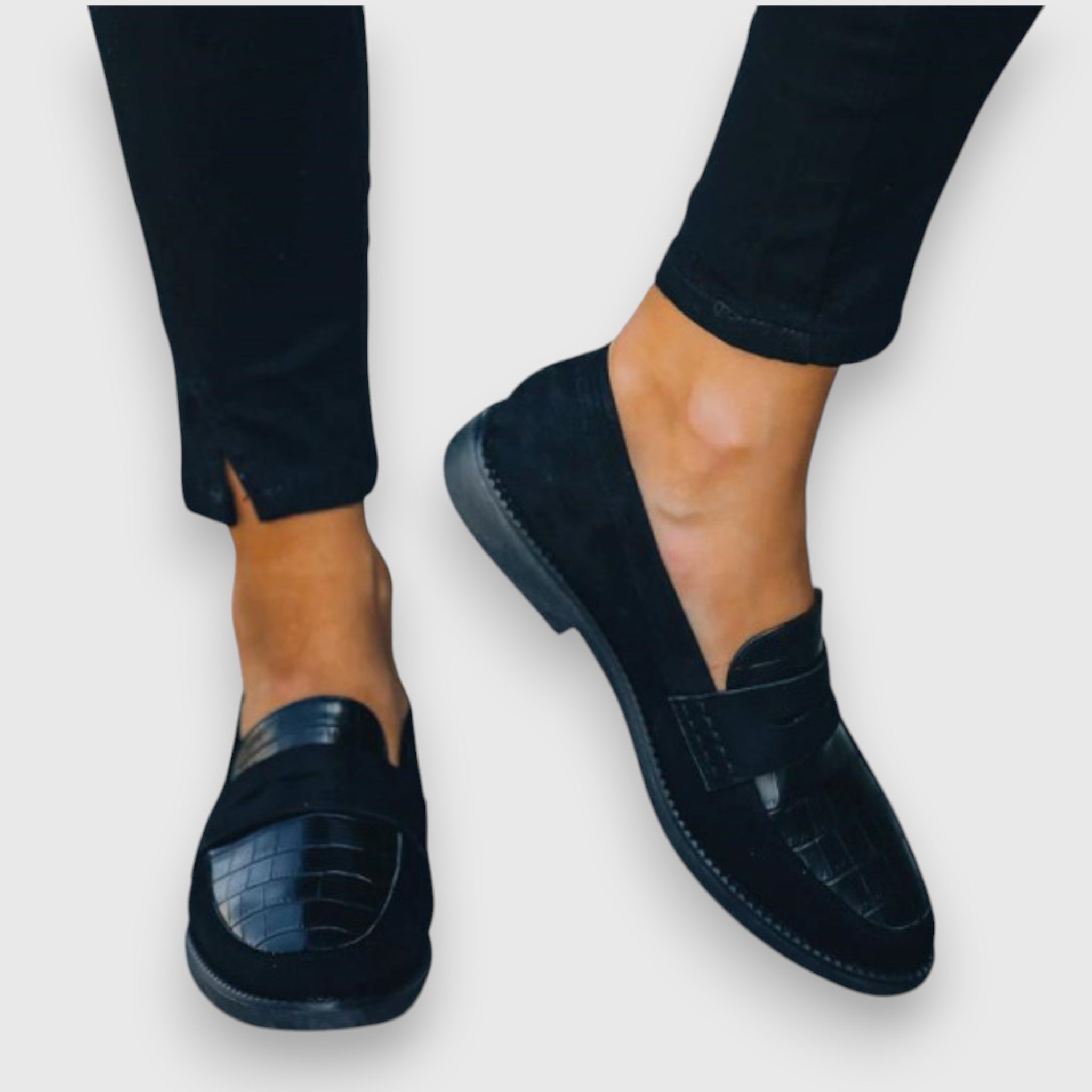 Stijlvolle leren schoenen, chique design instappers voor dames