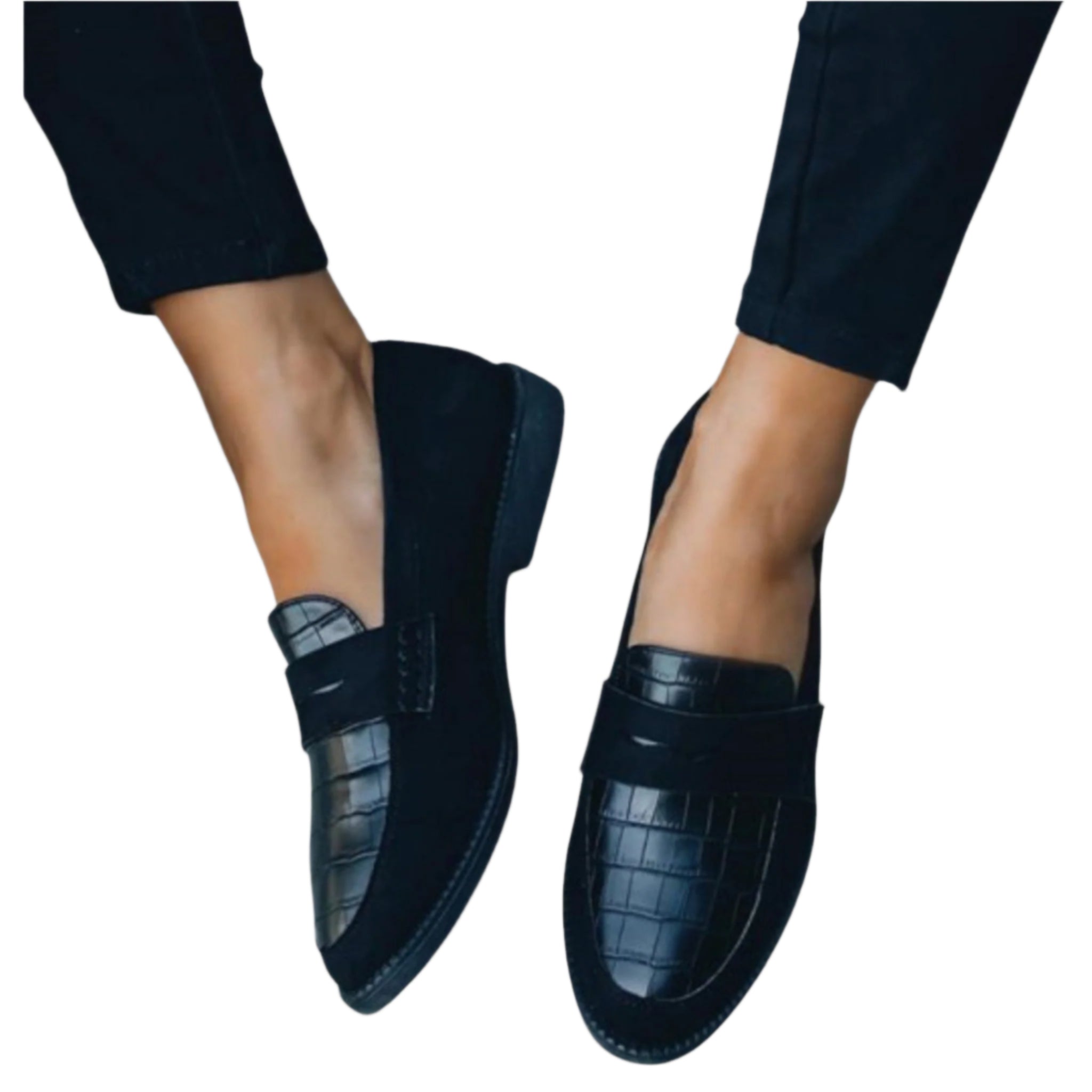 Stijlvolle leren schoenen, chique design instappers voor dames