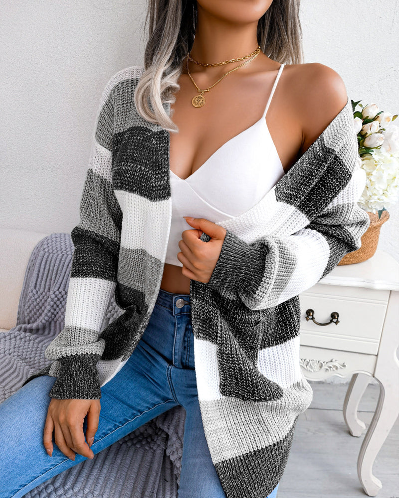 Lilian - Gestreepte Cardigan met Zakken voor Dames