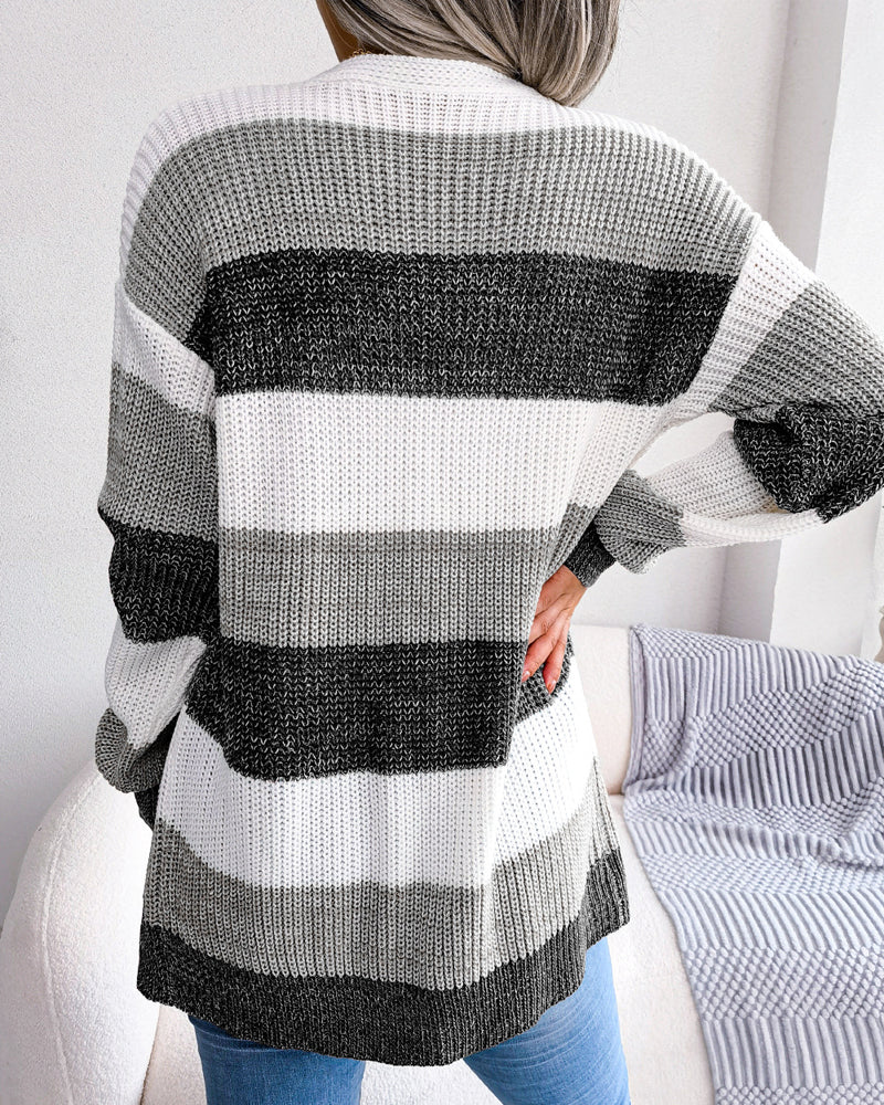 Lilian - Gestreepte Cardigan met Zakken voor Dames