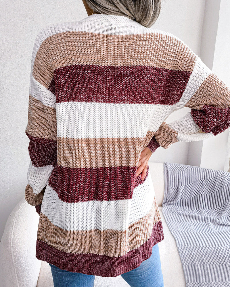 Lilian - Gestreepte Cardigan met Zakken voor Dames