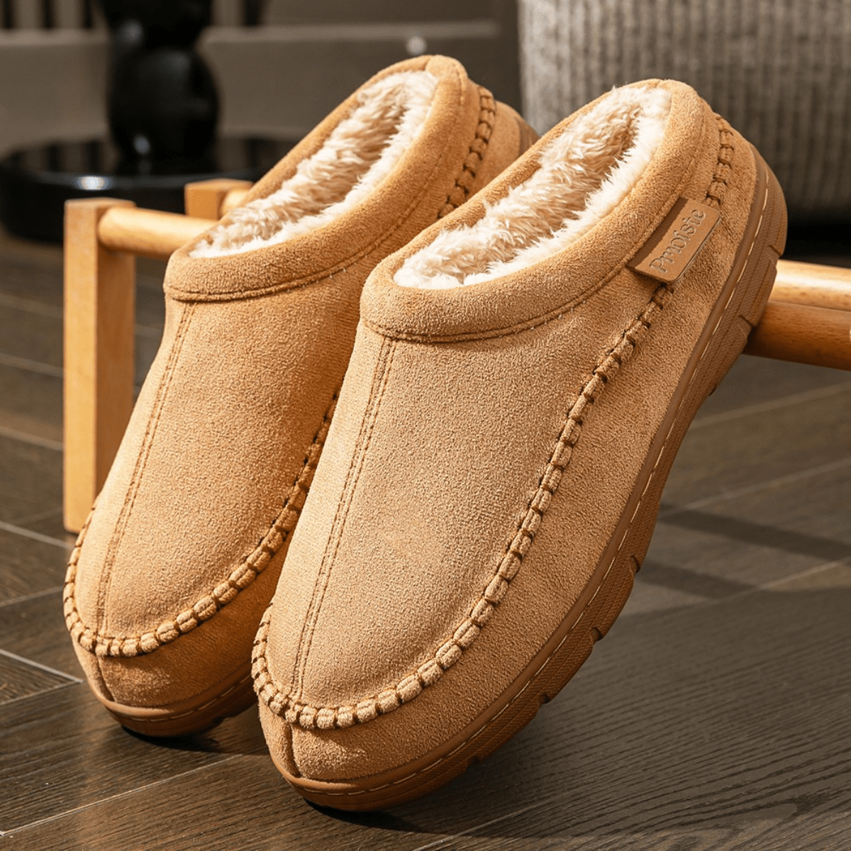 MIRELO | Fleecevoering Slippers Met Stevige Zool 0