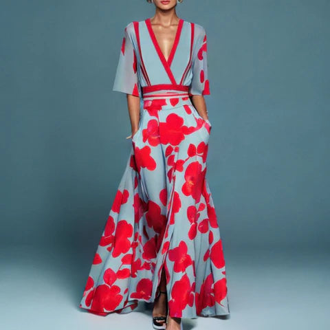 Olivia - Stijlvolle Maxi Jurk met V-Hals