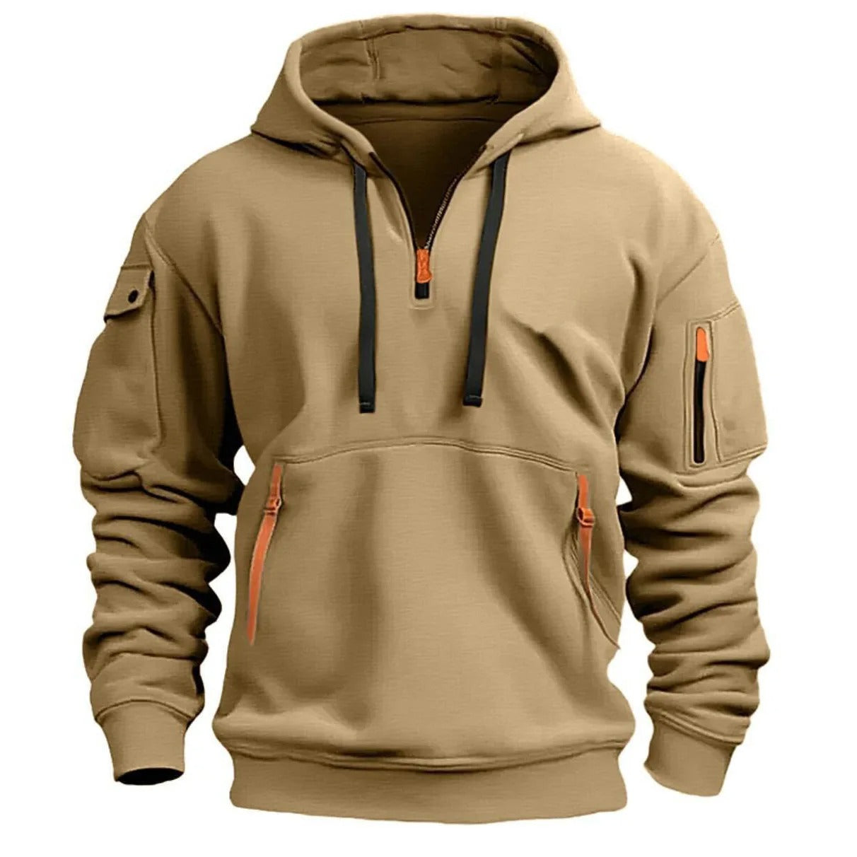 Multi-pockets | Zacht fleece hoodie met multi-pocket indeling 0