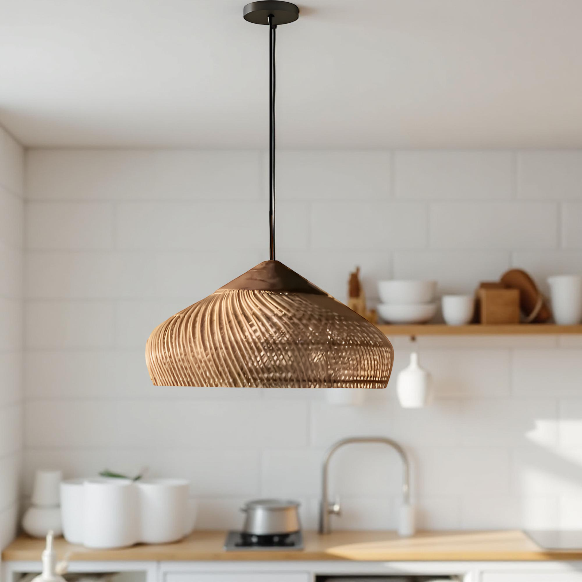 Retro Boheemse | Handgeweven rattan hanglamp 7