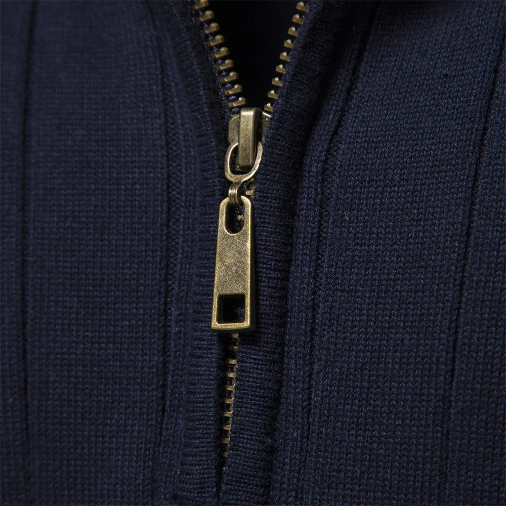 Ritsvloer | Kwart-zip pullover van katoen-Lycra mix 5