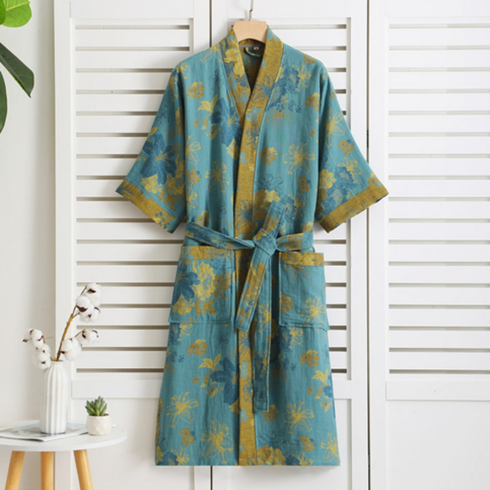 Rosewood Charm | Katoenen badjas met vintage prints 3