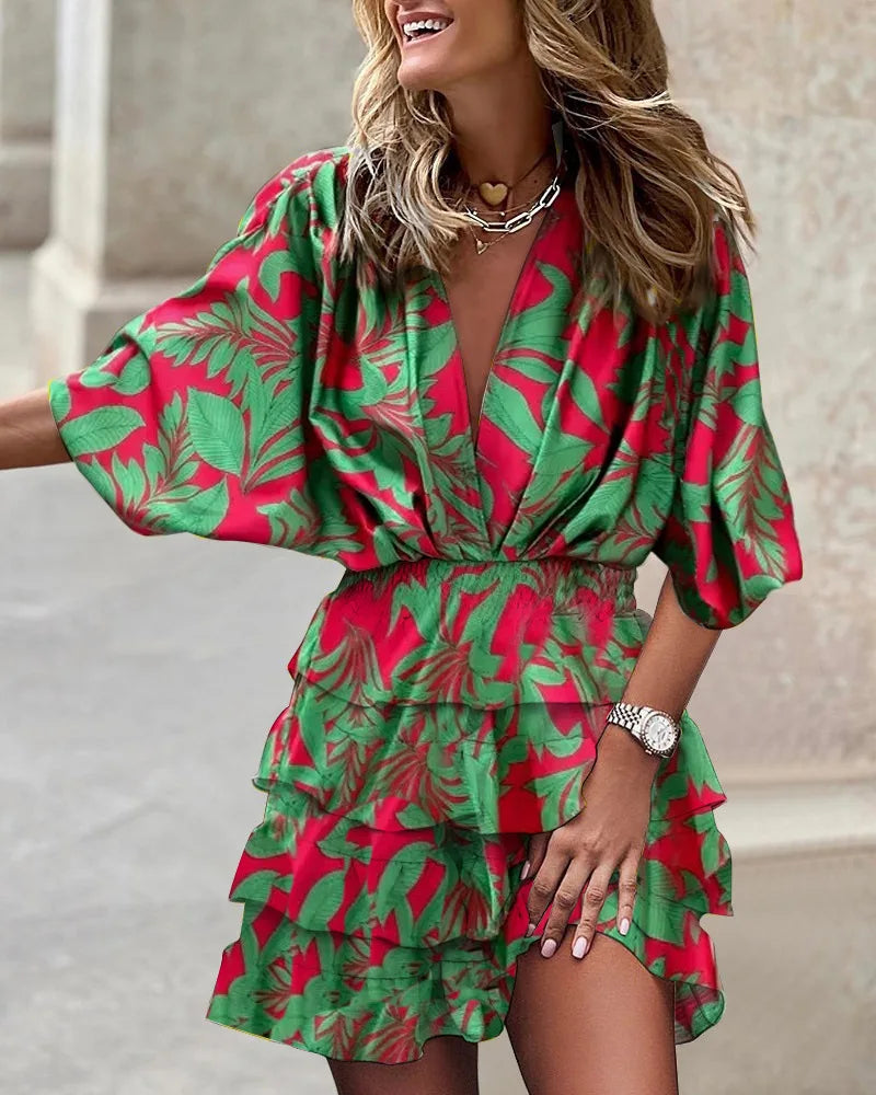 Jasmia Jurk - Stijlvolle mini jurk met print
