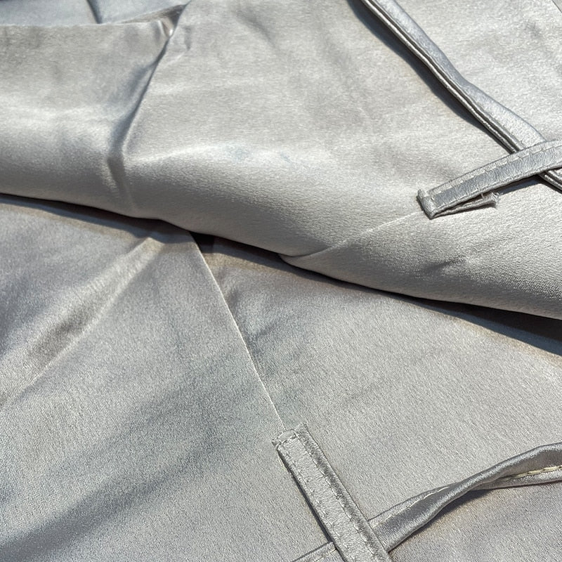 Alessandra - Tweedelige Satijn Set met Mouwloze Crop Top en Lange Broek voor Dames