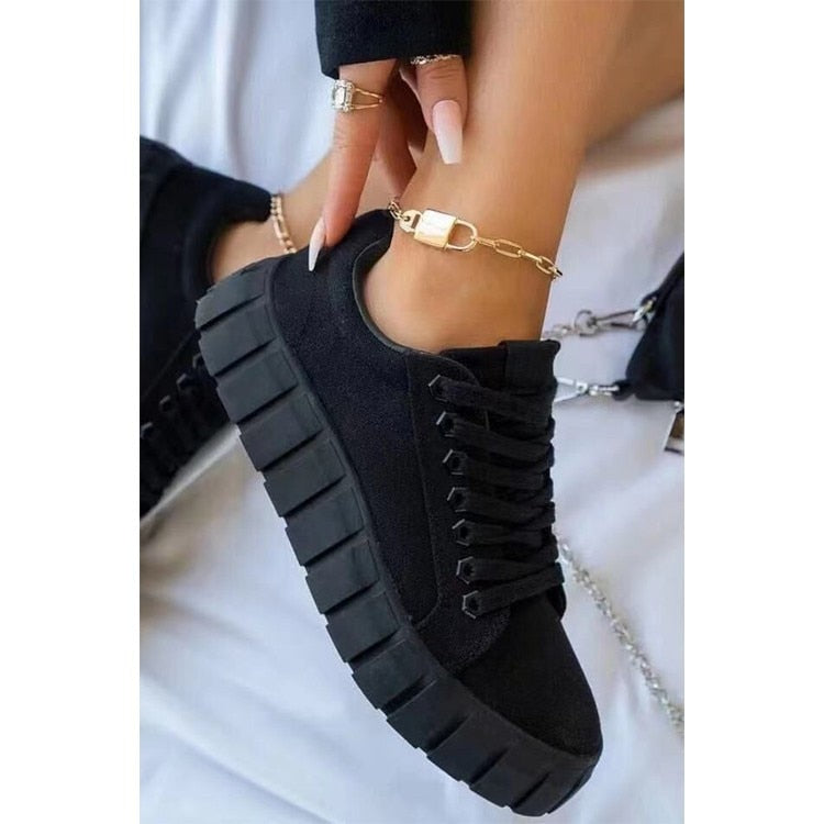 Lois - Trendy Sneakers met Hoge Zool en Veters
