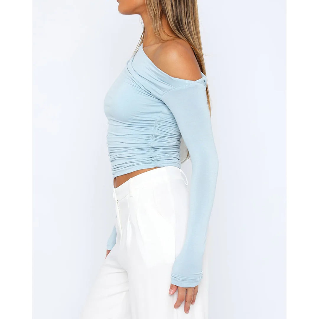 Sofia - One Shoulder Lange Mouwen Top Dames