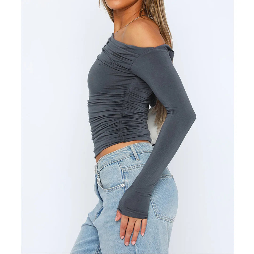 Sofia - One Shoulder Lange Mouwen Top Dames
