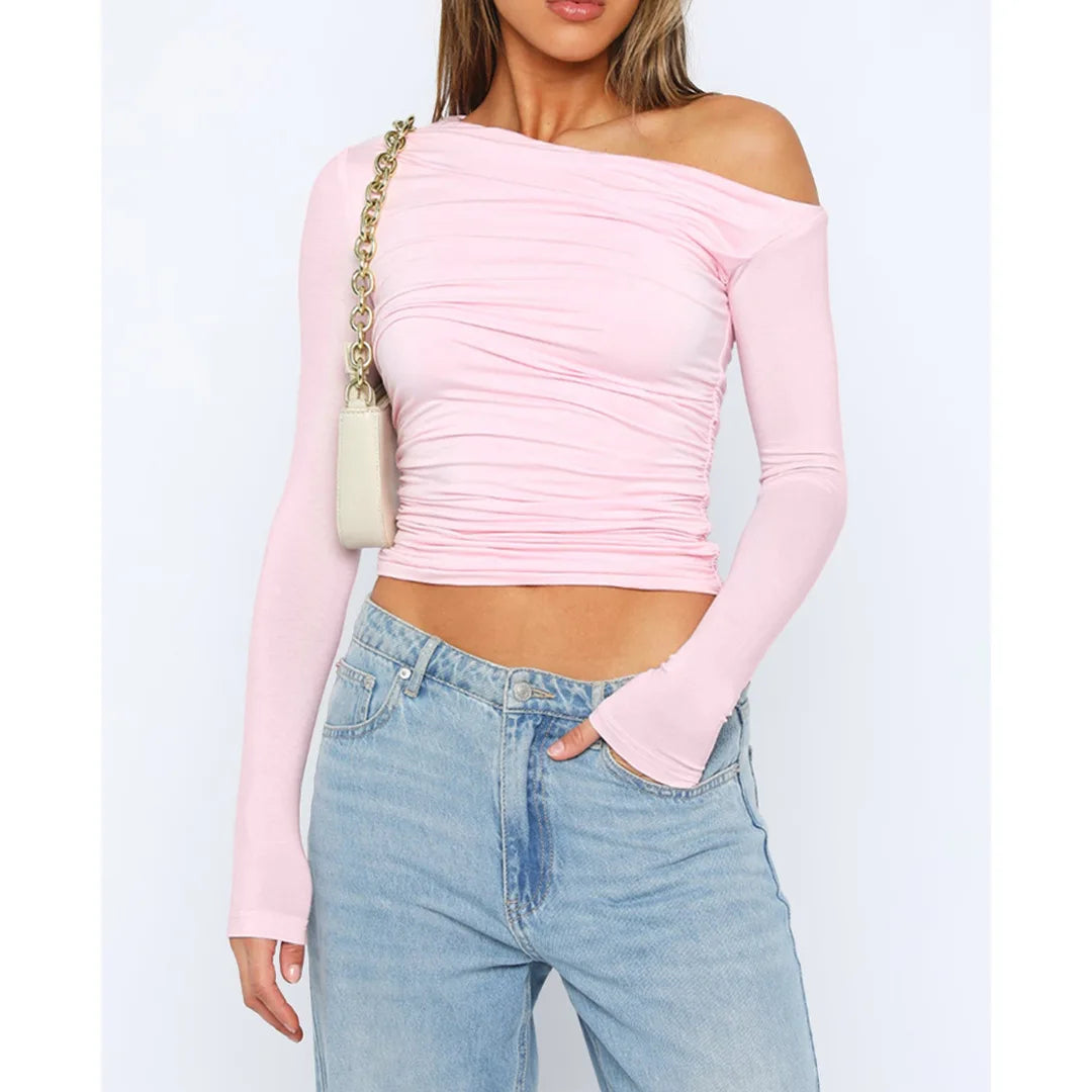 Sofia - One Shoulder Lange Mouwen Top Dames