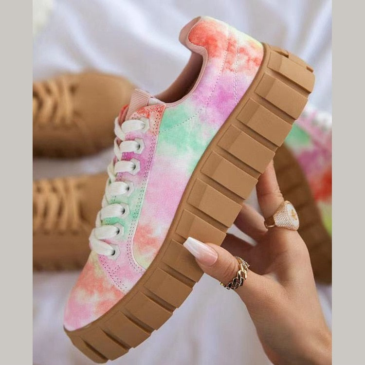 Lois - Trendy Sneakers met Hoge Zool en Veters