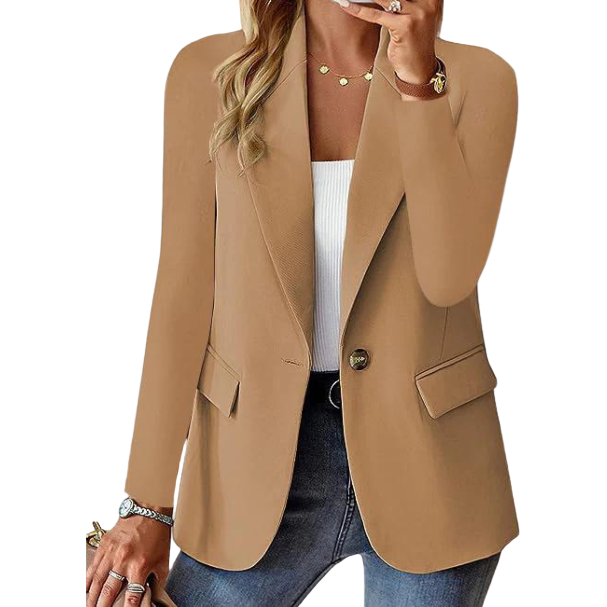 Elegante, op maat gemaakte lange blazer voor dames - chique formele kleding