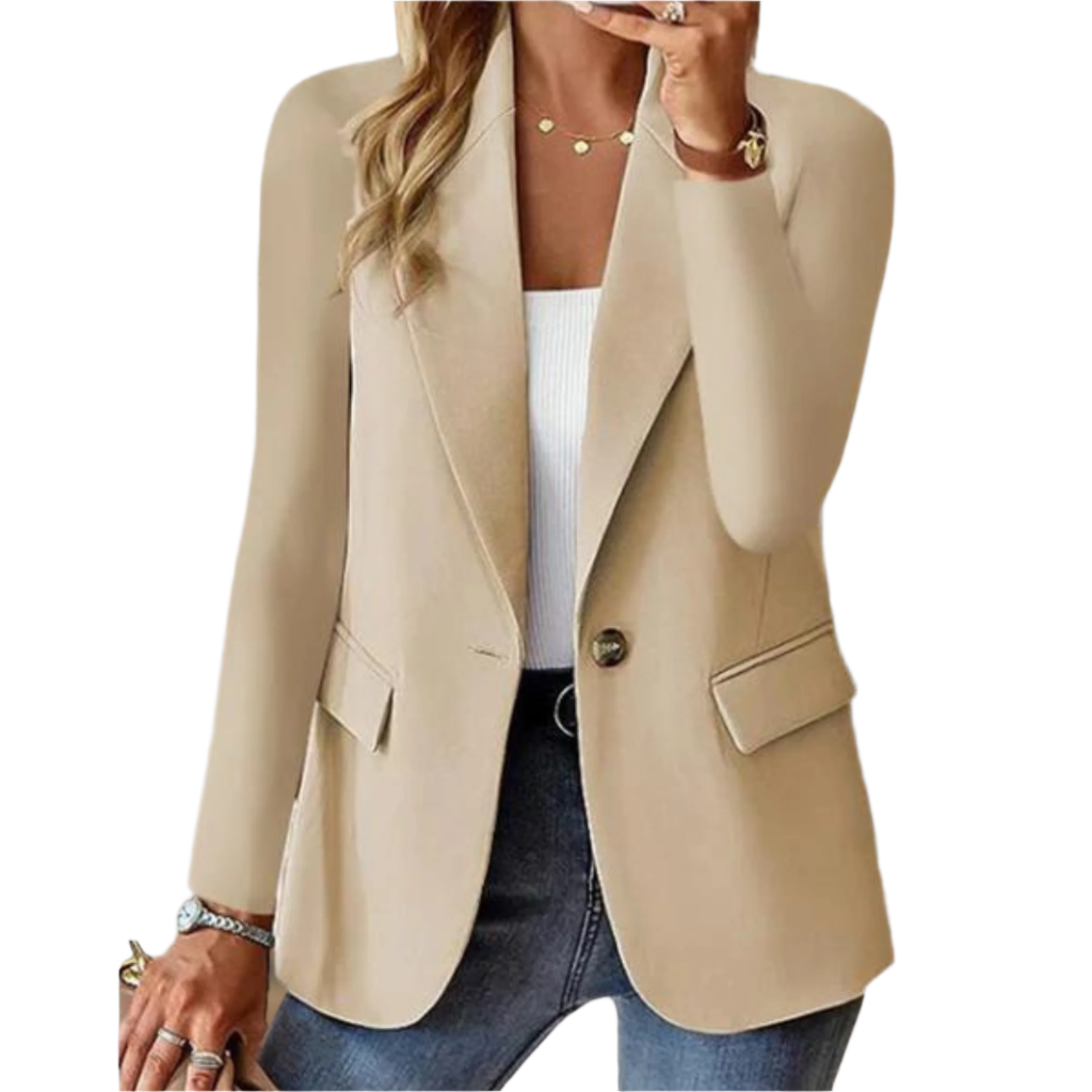 Lichtgewicht elegante blazer met zakken aan de voorkant voor dames