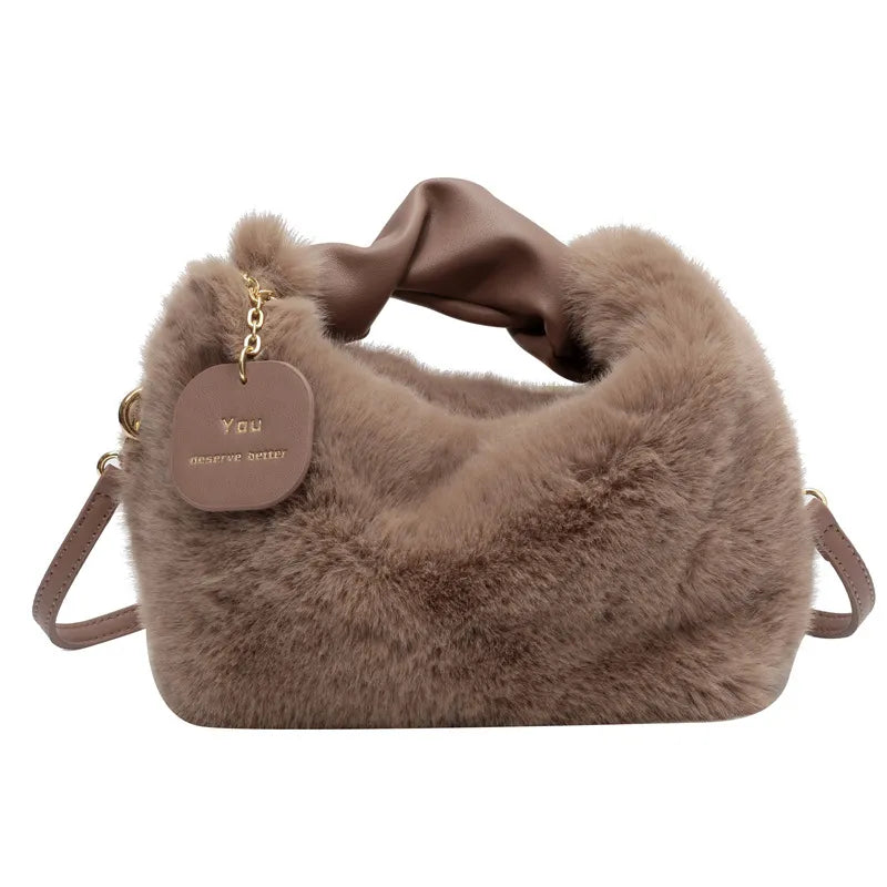 Mia - Fluffy Handtas met Crossbody – Luxe en Functionaliteit