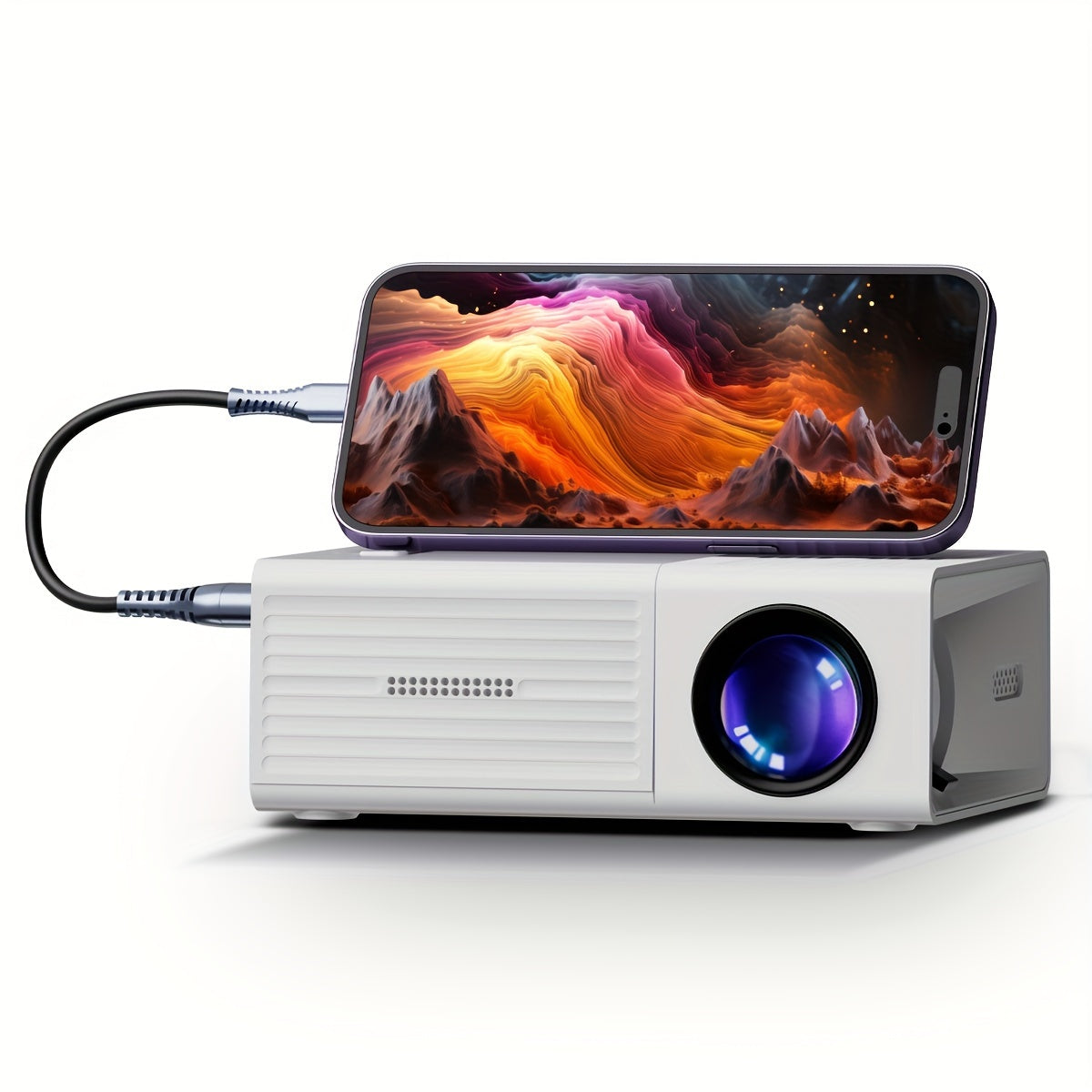 Ultra-Heldere Mini Projector 3000 Lumen – Draagbaar, HDTV & USB, Ideaal voor Thuisbioscoop & Buiten! 1